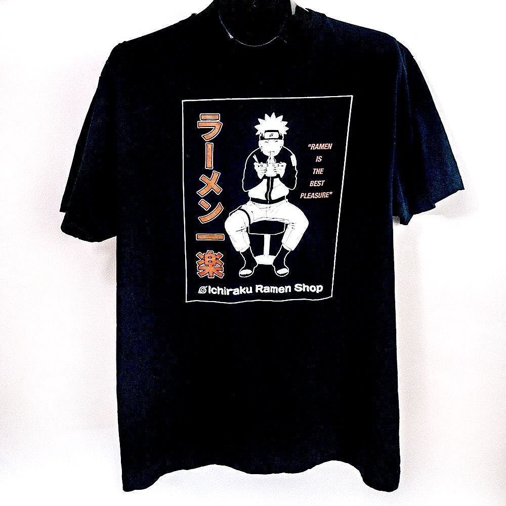 VTG Naruto Shippuden Ichiraku Ramen Shop Black T-Shirt Sz L